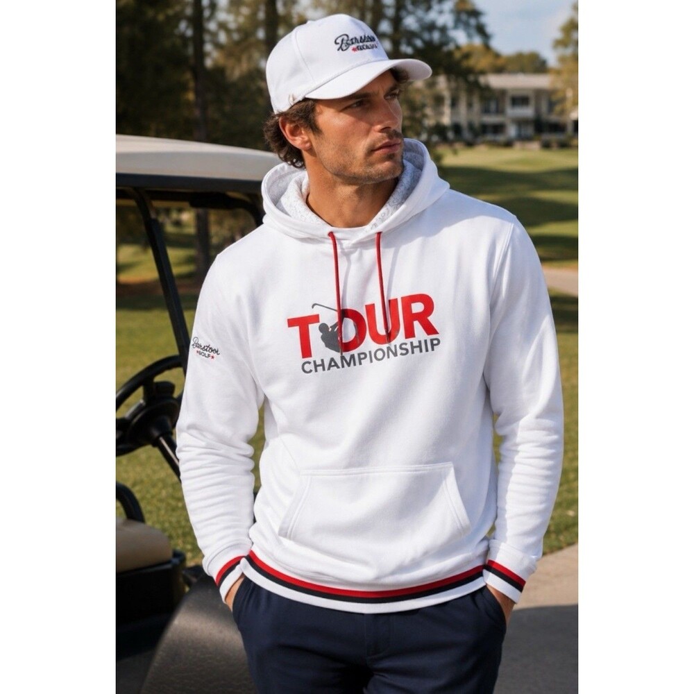 Barstool Sports Hoodie Mens S White Golf Pullover Sweatshirt Logo Streetwear